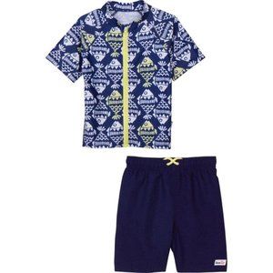 Boy’s Short Sleeve Rash Guard Set – “Fish Boy”